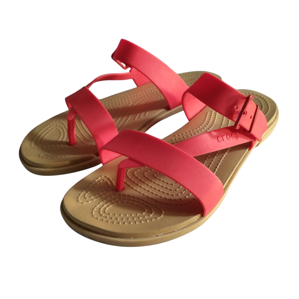 Women's CROCS Tulum Toe in Flame Color Size 9 Iconic Comfort